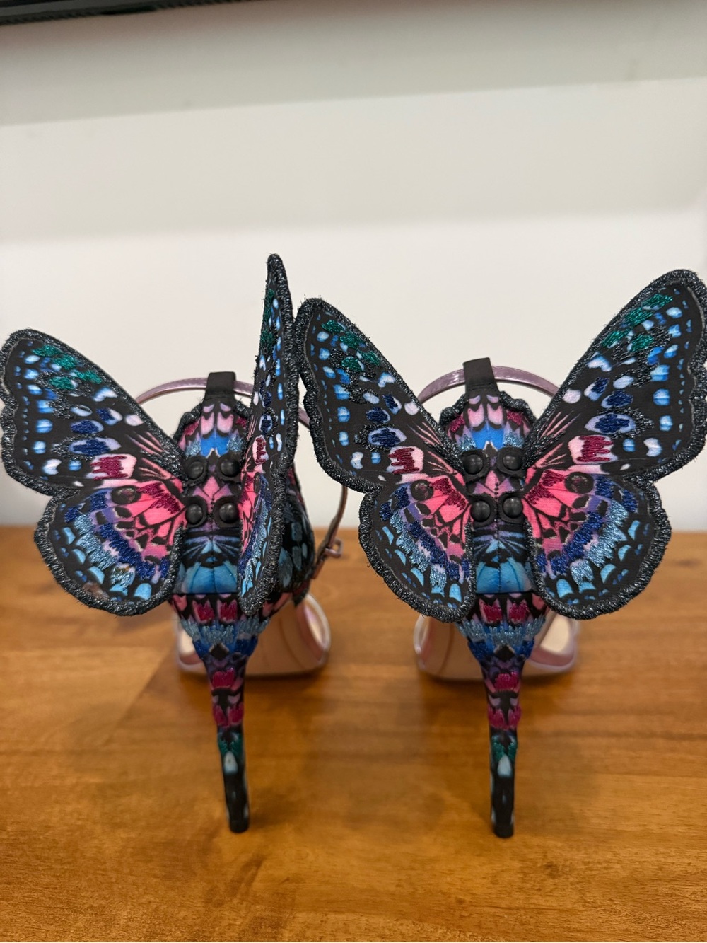 Butterfly Embellished High Heel Sandals - Pink & blue from Sophia Webster